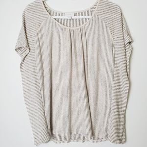 Purejill Striped Linen Blend Top